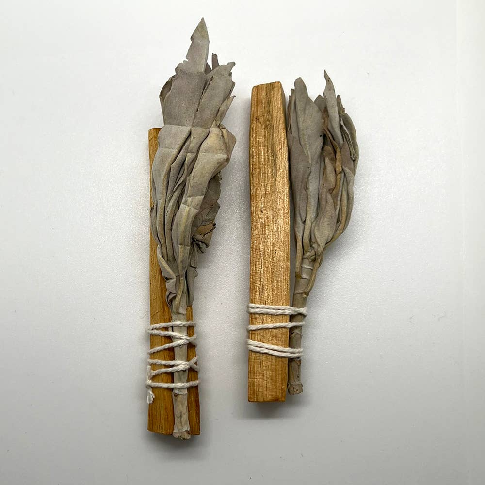 Mini Smudge Cluster, White Sage with Palo Santo 4"