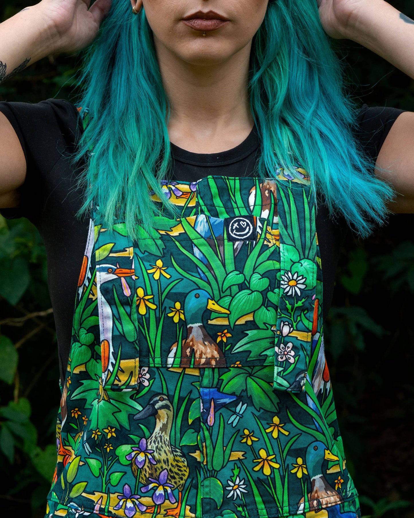 Pond Birds Stretch Dungarees