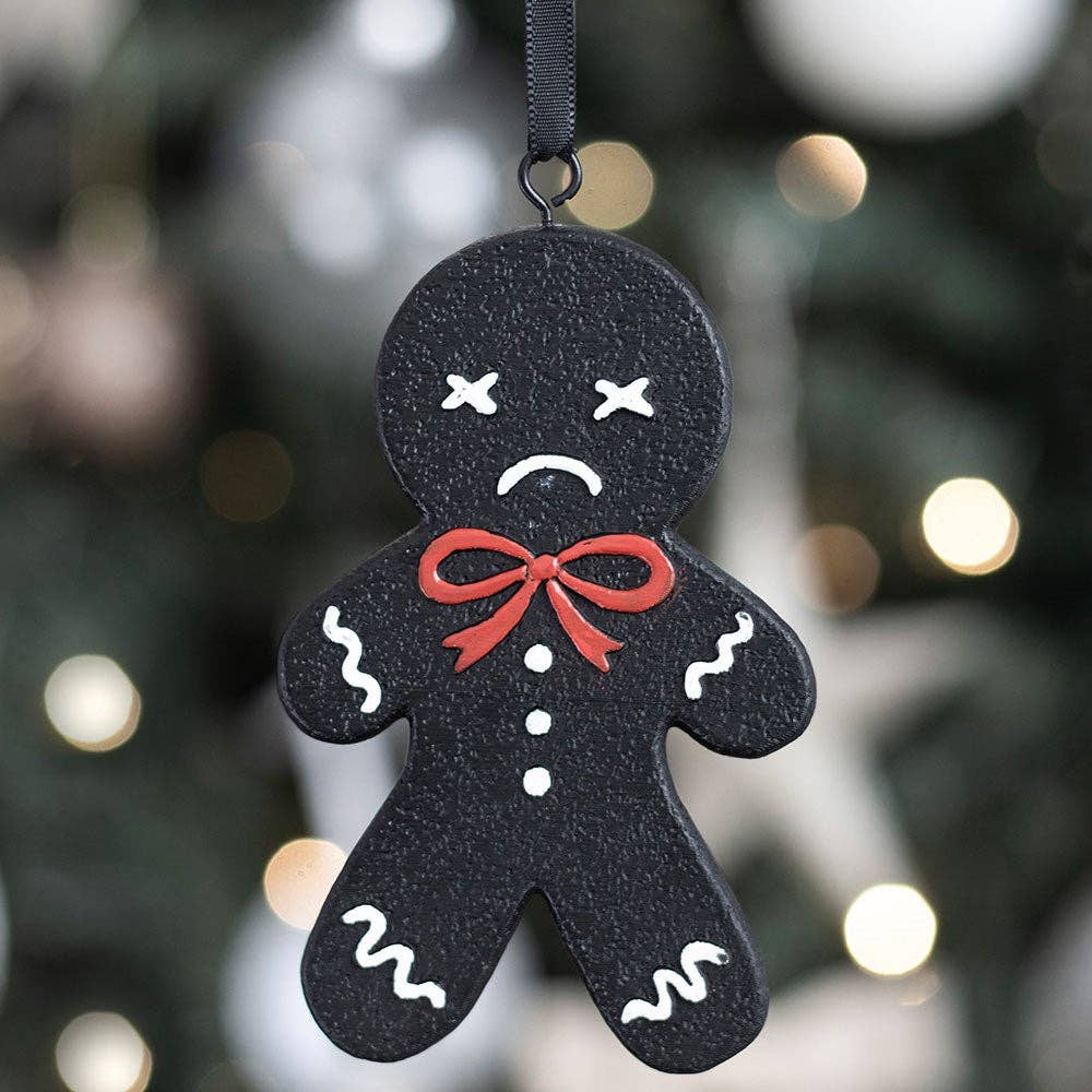 Spooky Gingerbread Man Gothic Christmas Ornament