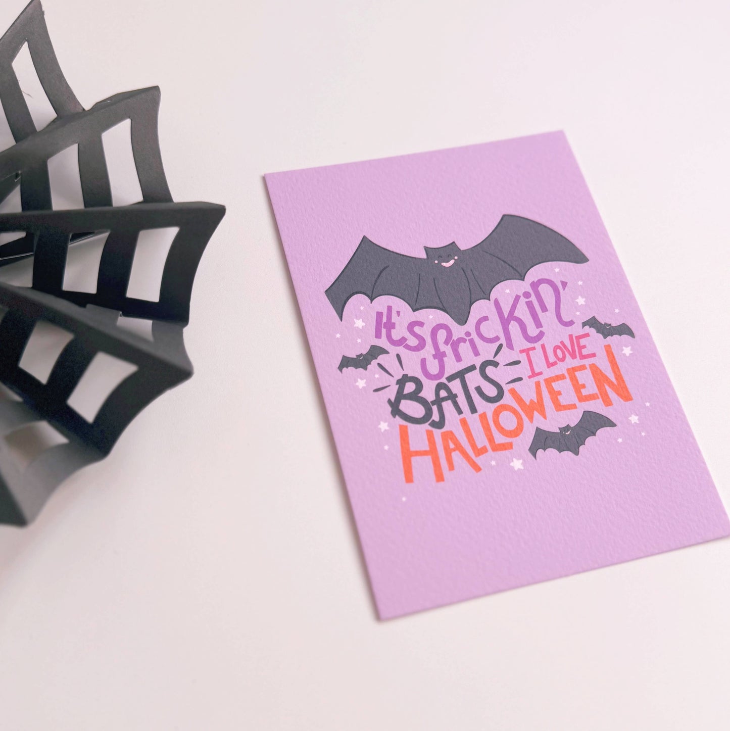 It's Frickin' Bats, I Love Halloween Postcard | Funny Quote