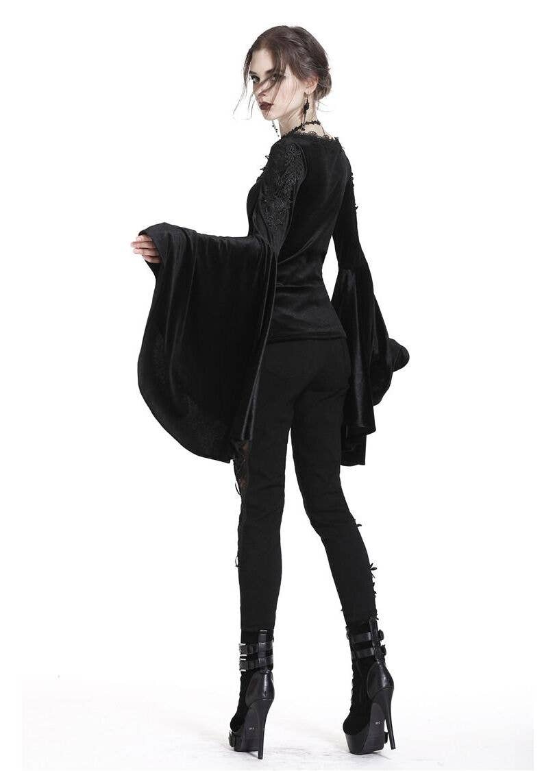 Dark In Love Violet Black Velvet Top