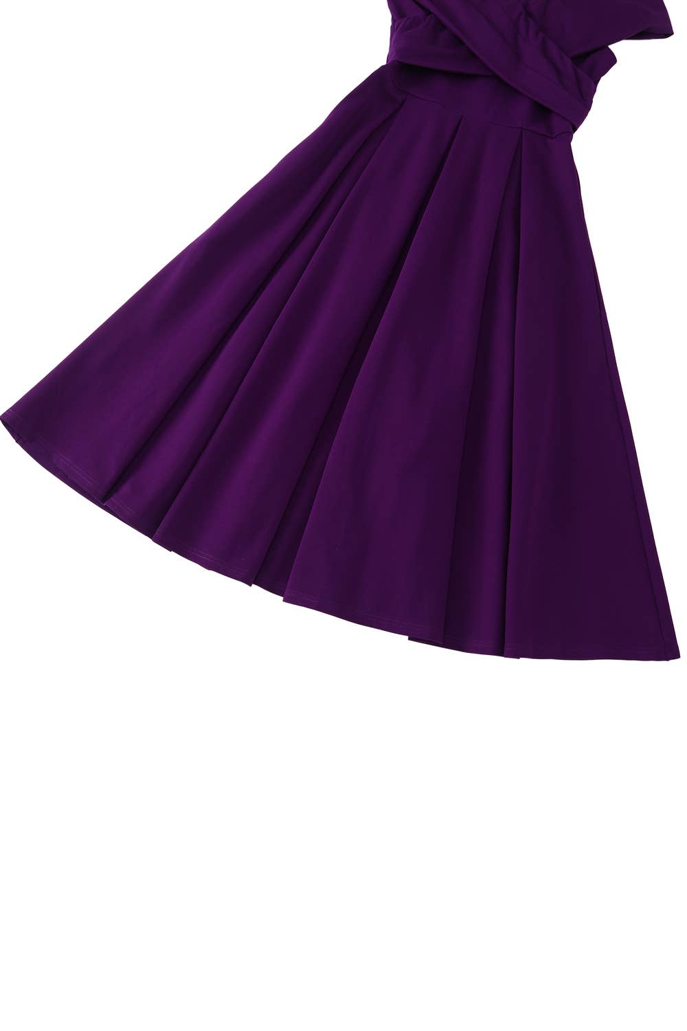 Beverly Purple Cross-Over-Off-Shoulder Midi Dress