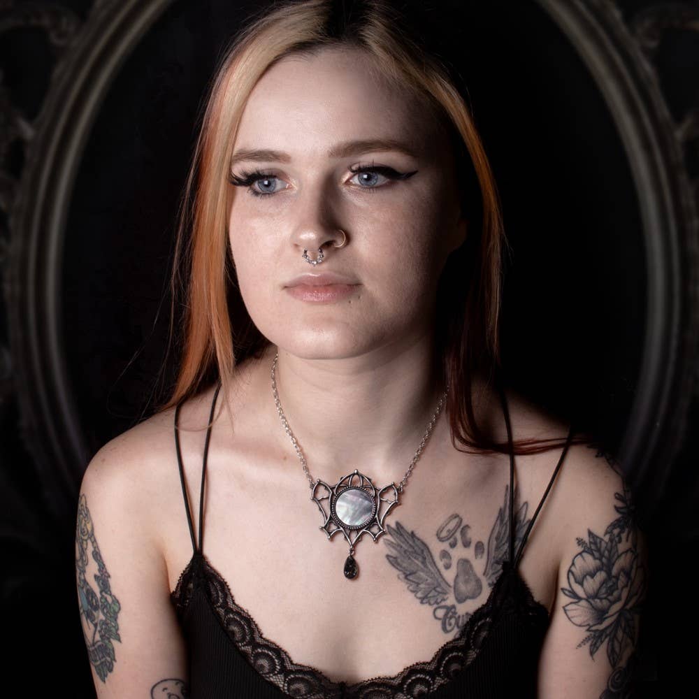 The Ghost of Whitby Pewter & Austrian Crystal Necklace