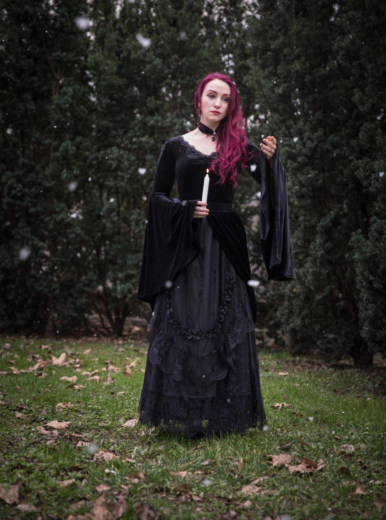 Dark In Love Violet Black Velvet Top