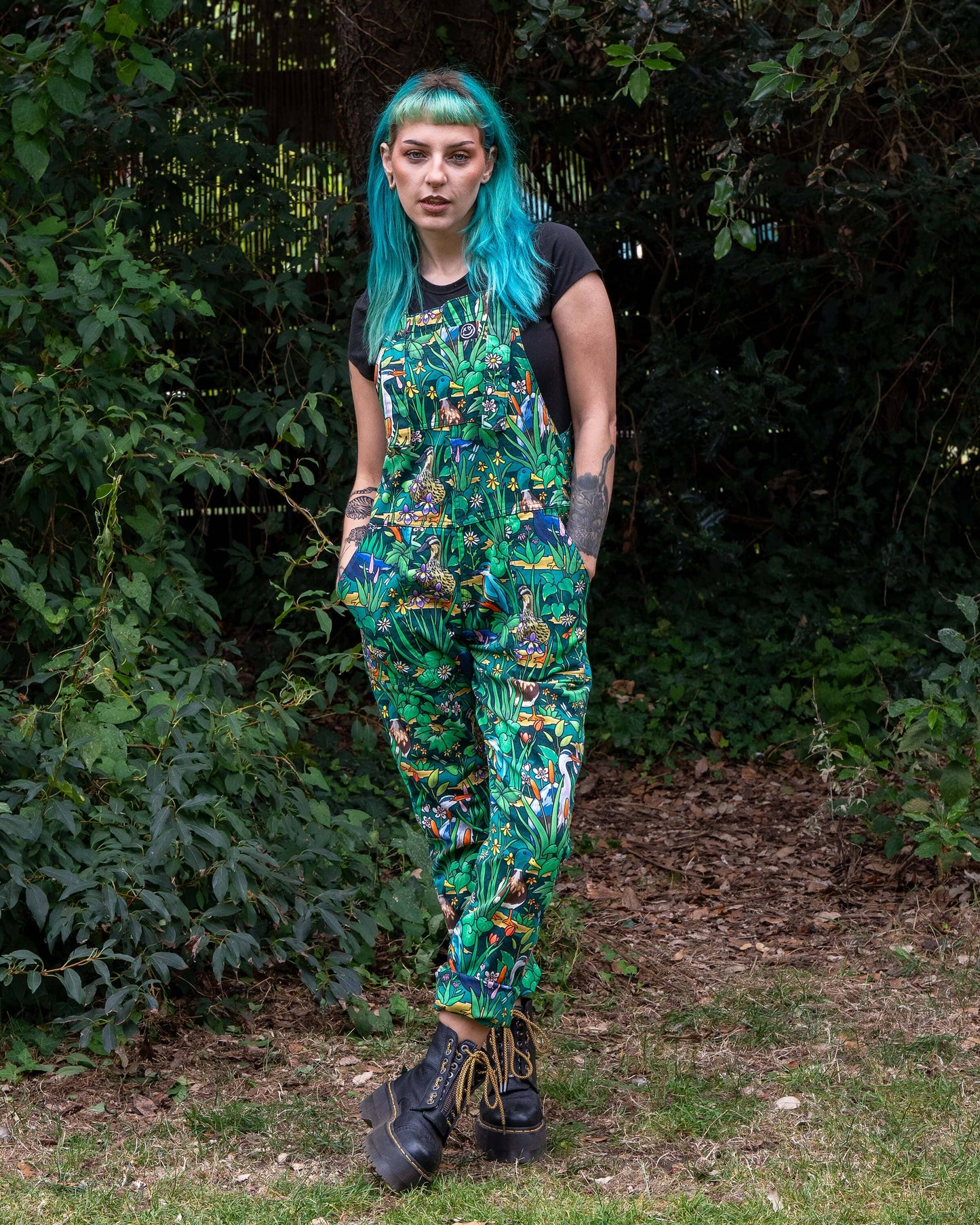 Pond Birds Stretch Dungarees