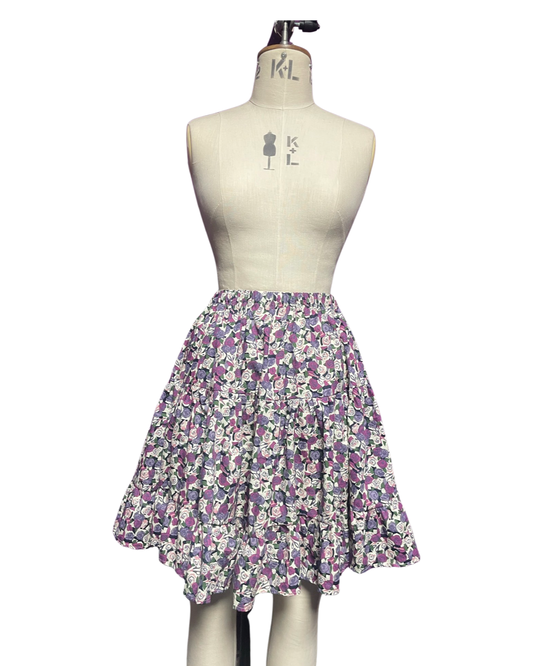 Roses & Scissors 3 Tier Full Skirt. One of a kind.