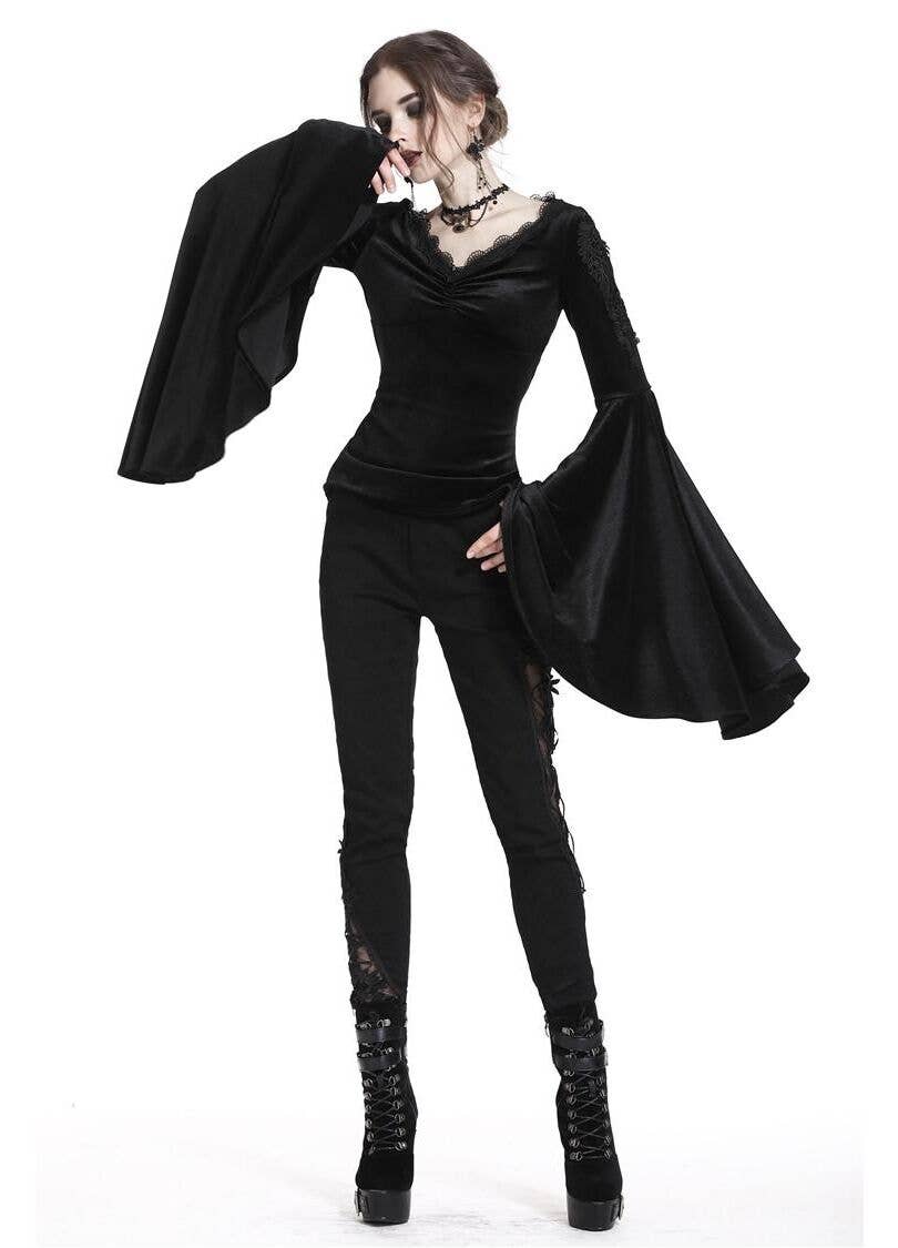 Dark In Love Violet Black Velvet Top