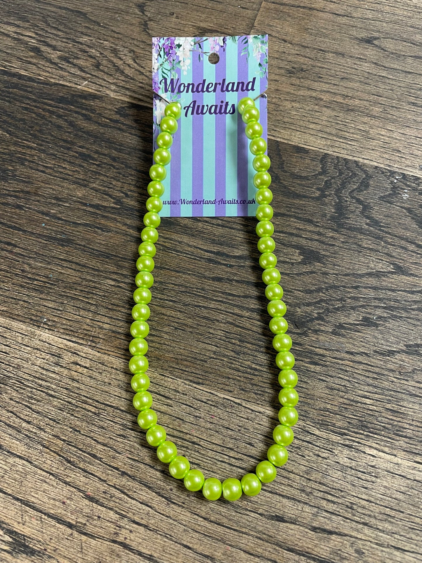 Apple Green Faux Pearl Necklace