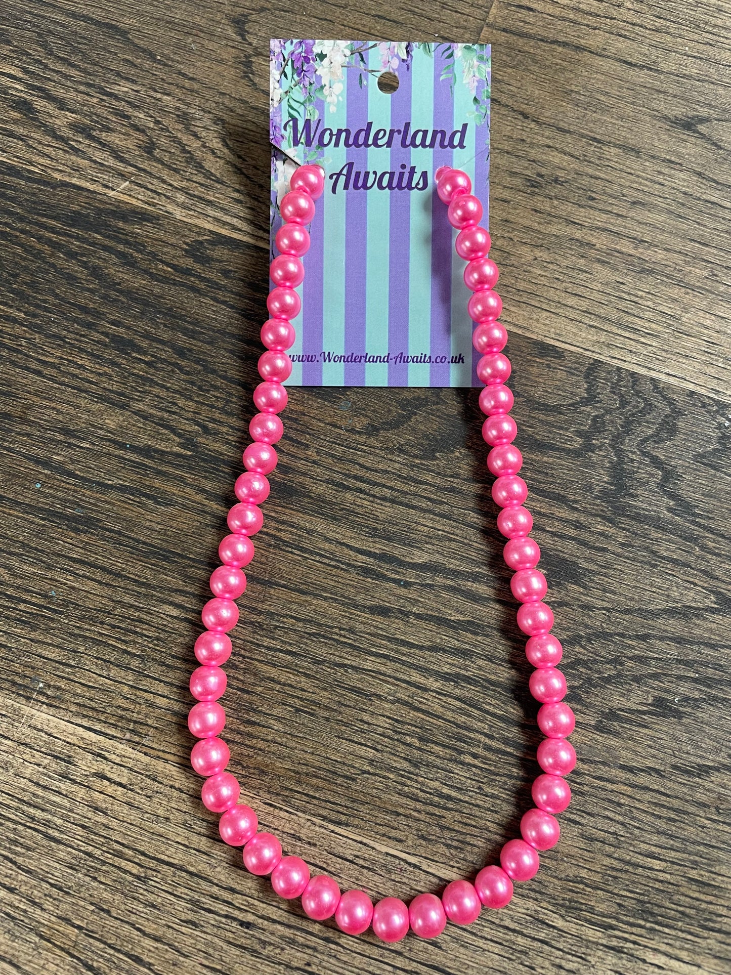 Pink Faux Pearl Necklace