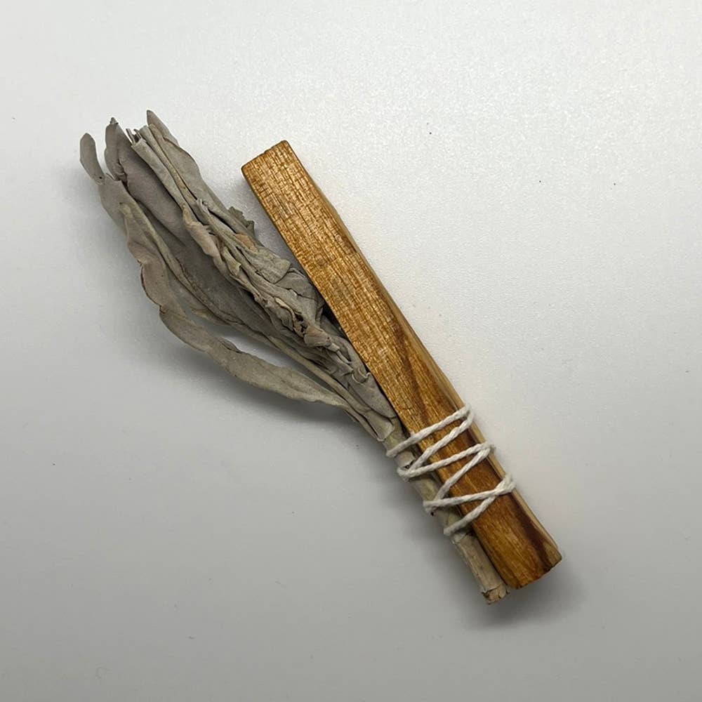 Mini Smudge Cluster, White Sage with Palo Santo 4"