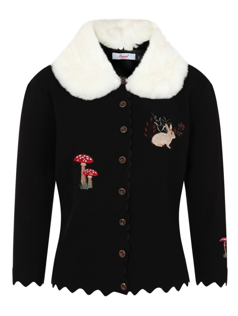 Woodland Hippie Cardigan with detachable faux fur collar.