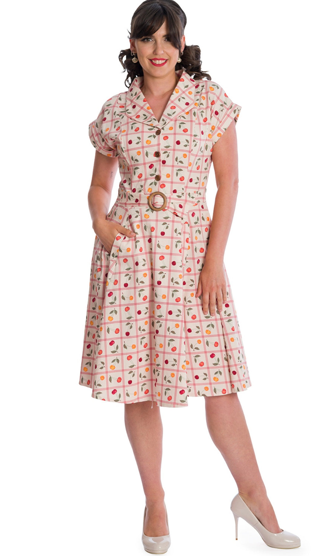 Country Cherry Collared Dress