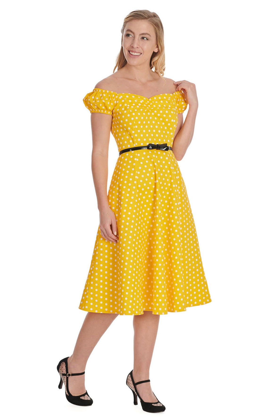 Sweet Spot Yellow Swing Dress