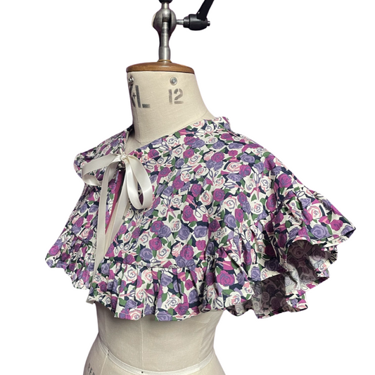 Roses & scissors Capelet. One of a kind