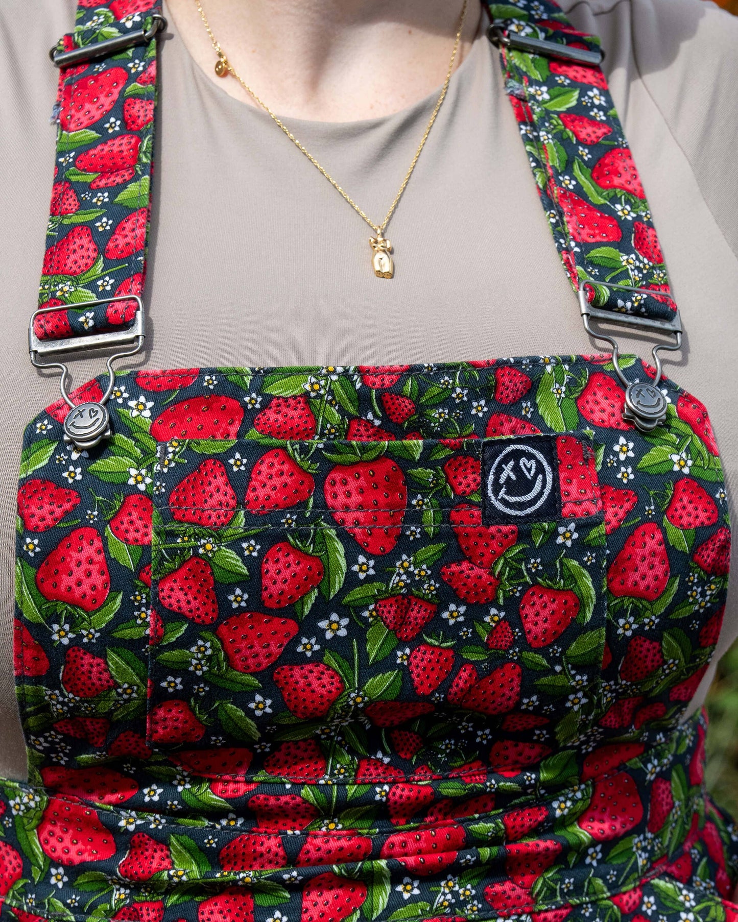Strawberry Field Stretch Flared Pinafore dress