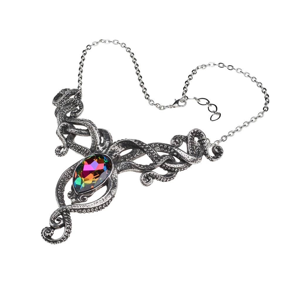 Kraken Pewter and Austrian Crystal Necklace