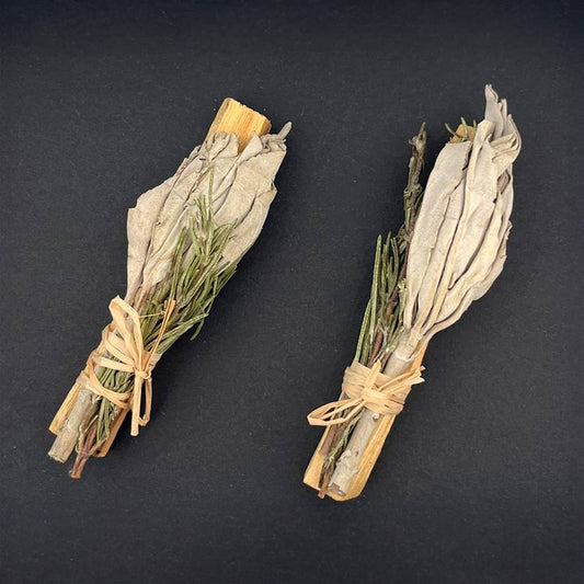 Mini Smudge Cluster, White Sage with Palo Santo and Rosemary