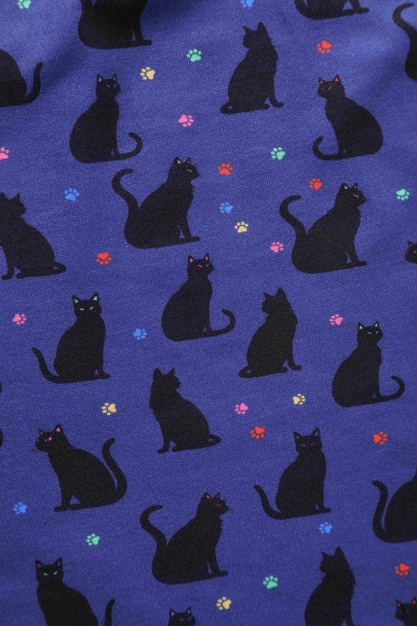 Billie Purple V-Neckline Cat Silhouette Print Dress