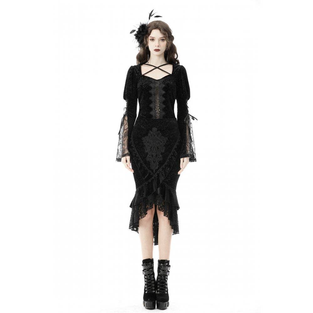 Dark In Love Zira Velvet Fishtail Skirt