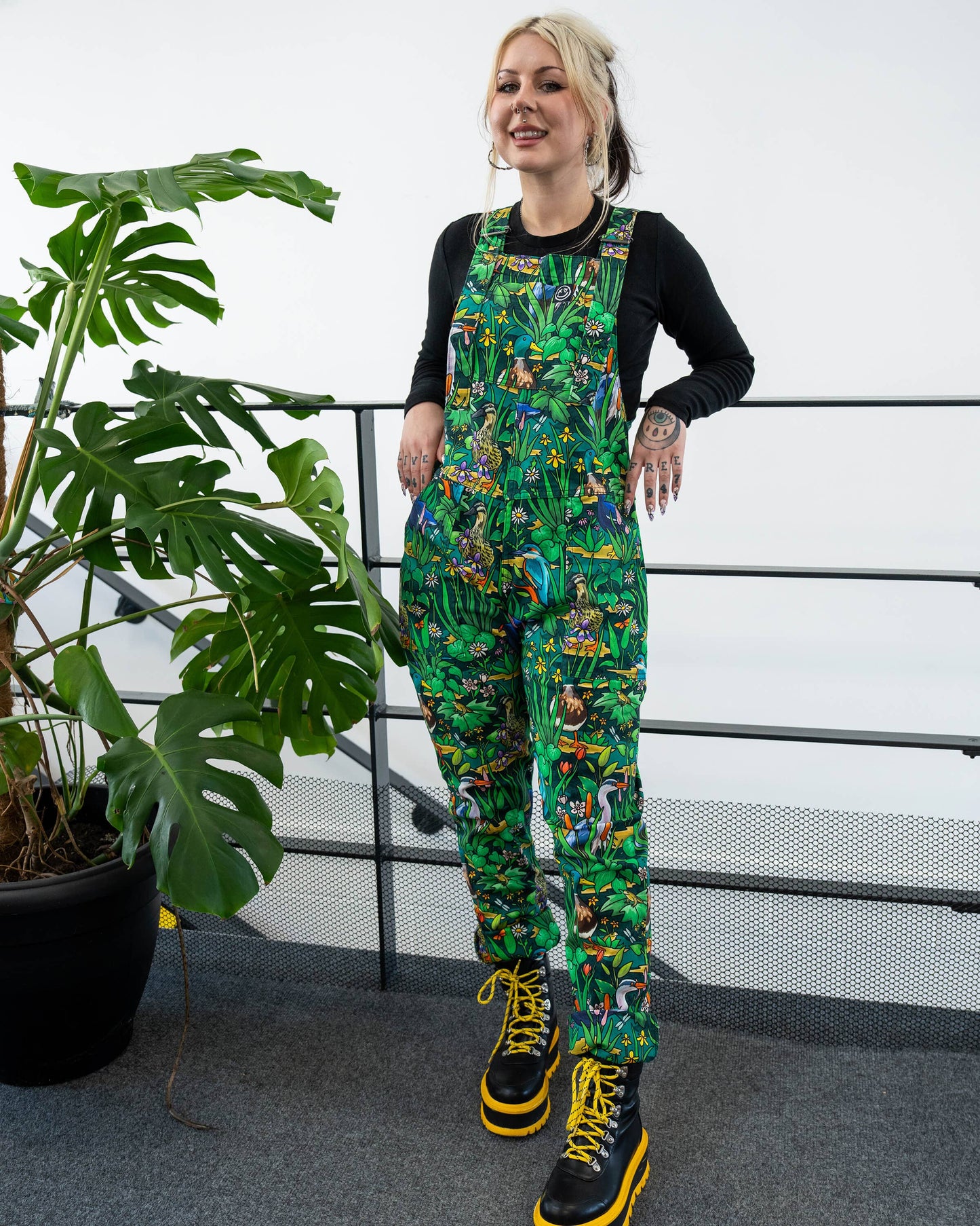 Pond Birds Stretch Dungarees