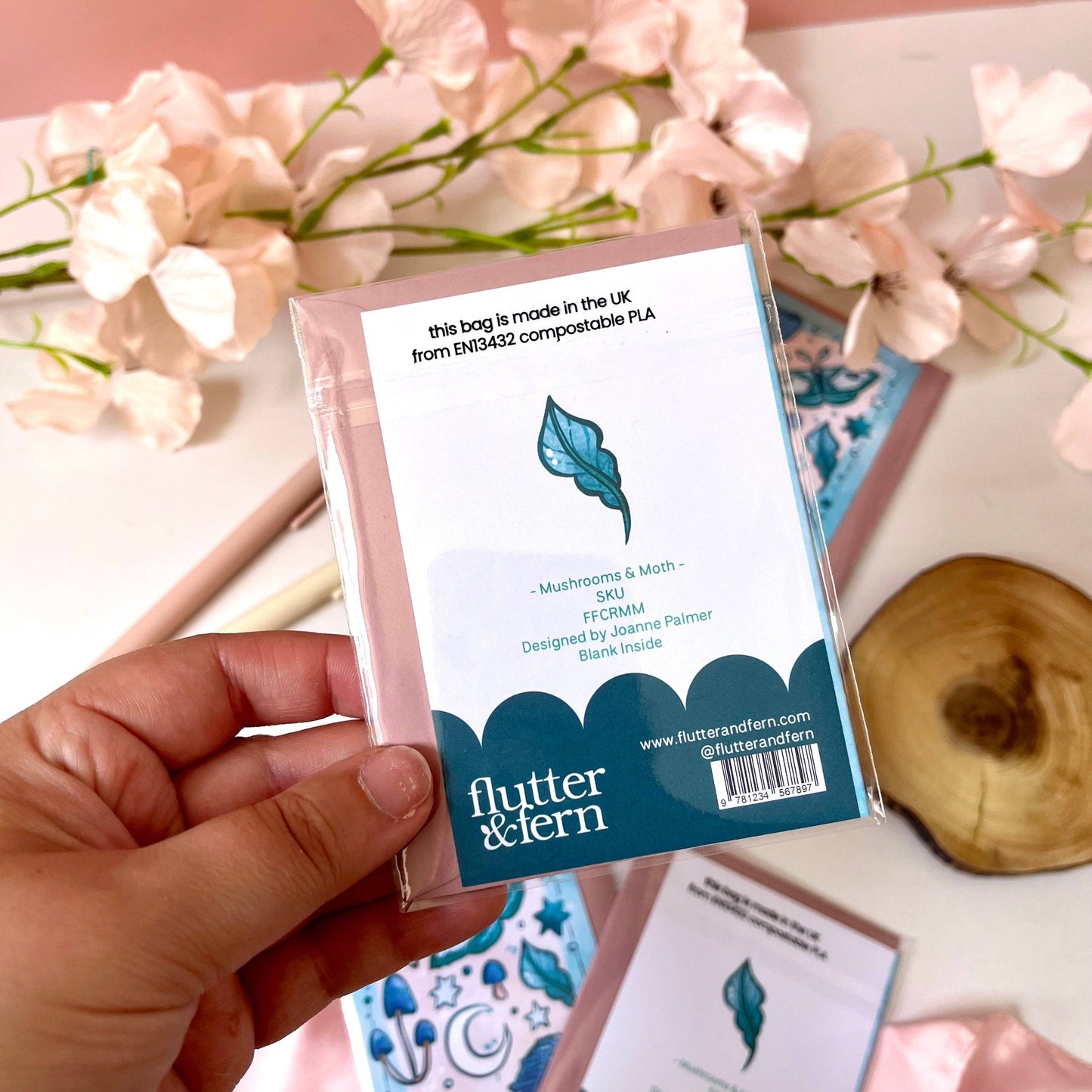 Mushrooms & Moth - A7 Card