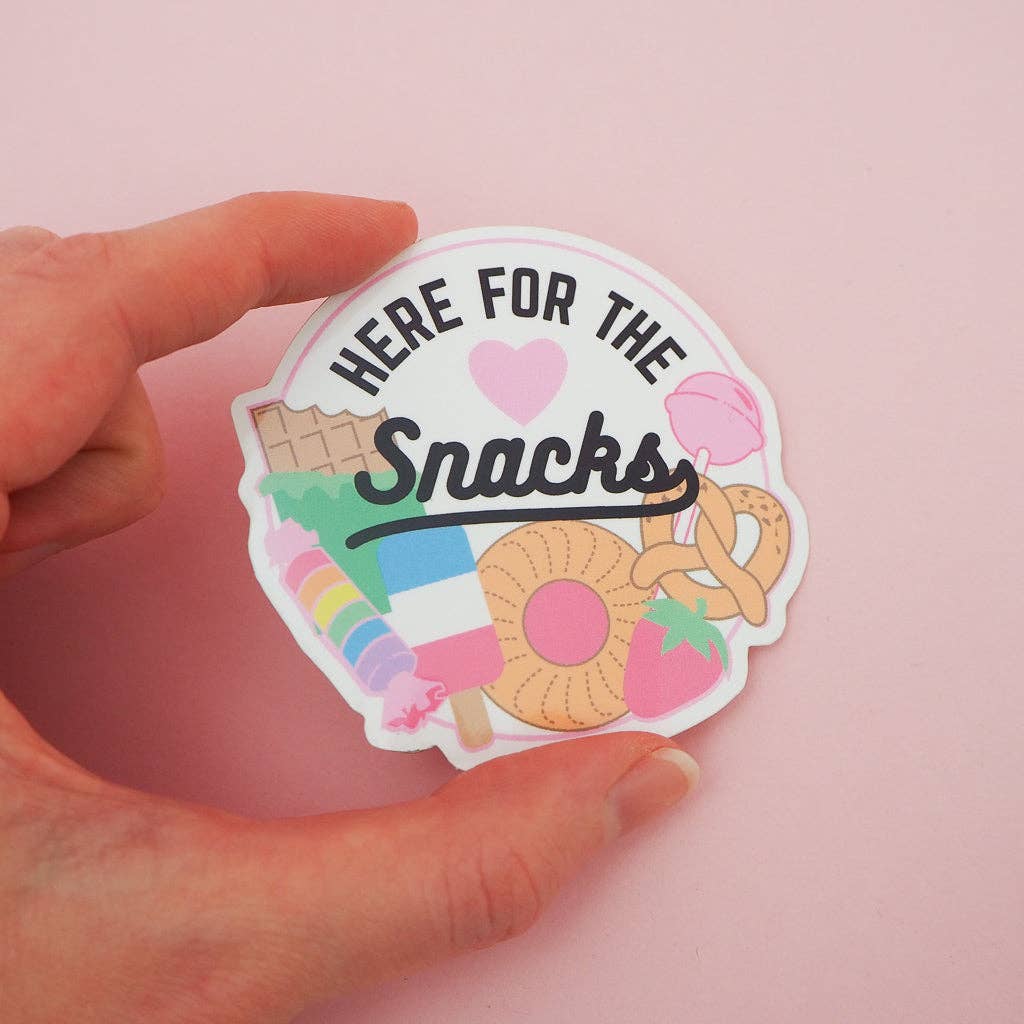 Here For The Snacks Vinyl Sticker