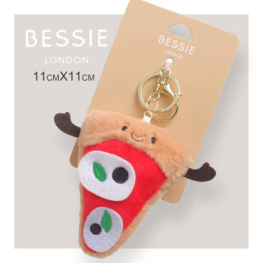 Plush pizza bag charm