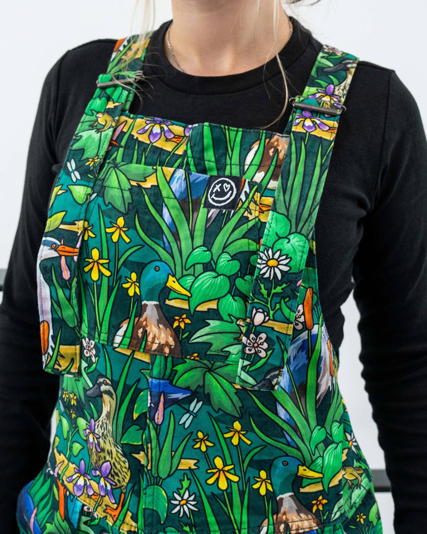 Pond Birds Stretch Dungarees