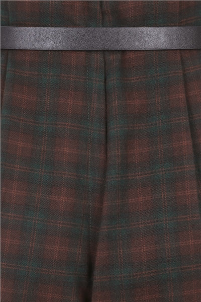 Monet Woodland Pine Checked Trousers with Belt