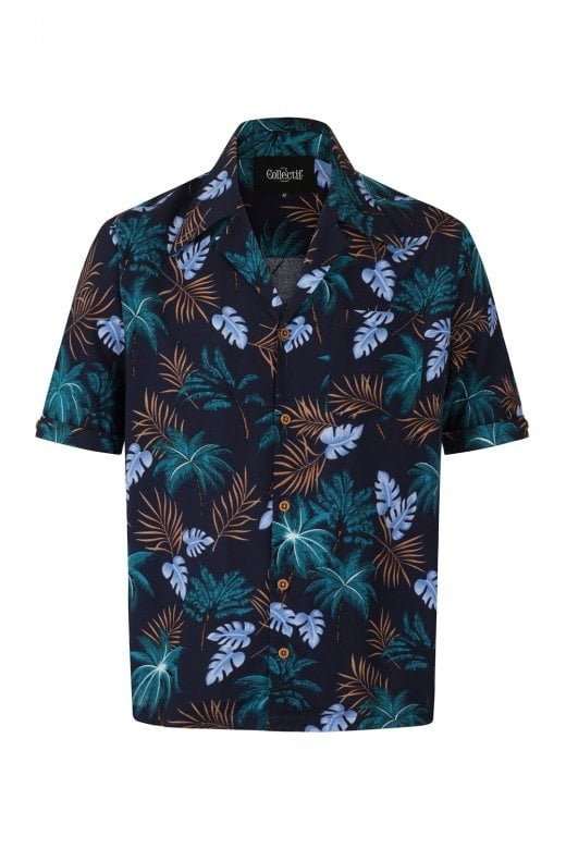 Oscar Tomika Haiti Navy Hawaiian Shirt