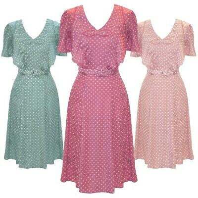 Jennifer pink  polka dot Tea Dress