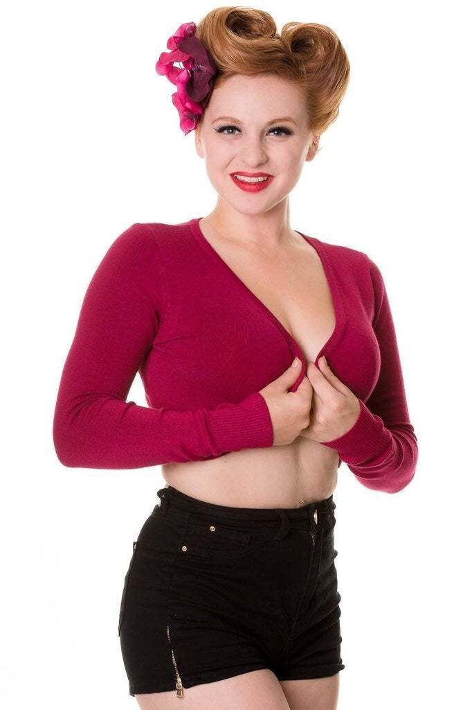 Flickers Long Sleeve Bolero Raspberry