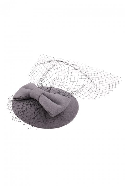 Bonny Bow Mini Hat Fascinator Grey