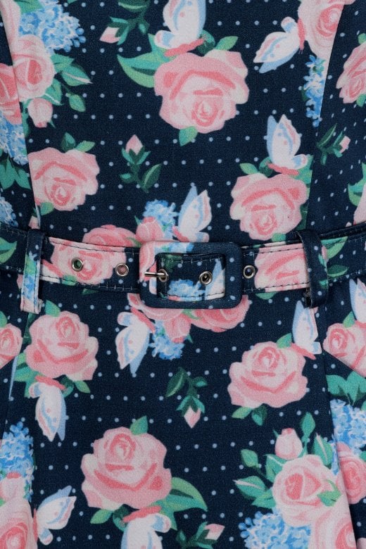 Hepburn Pretty Floral Swing Dress