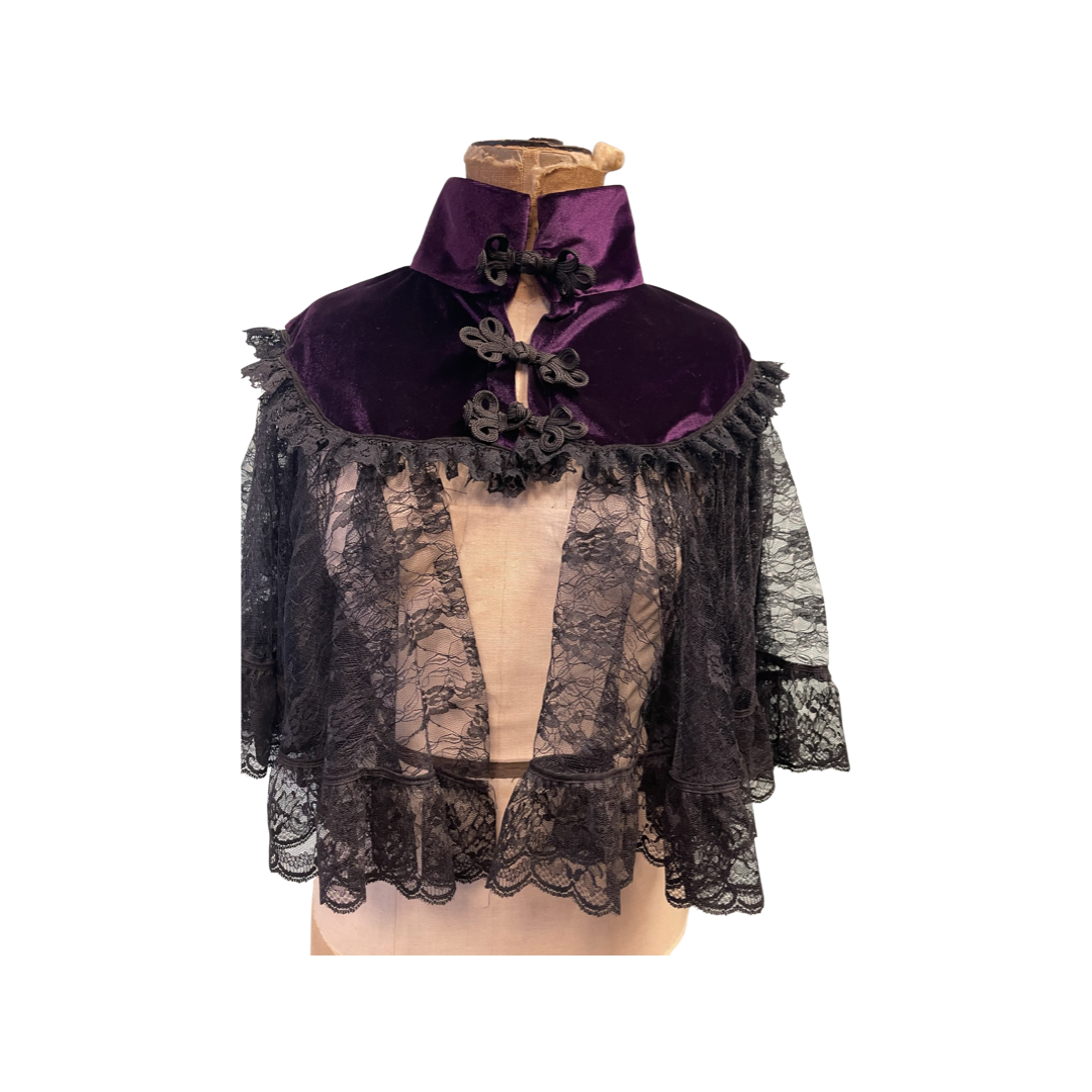 Black lace cape sales