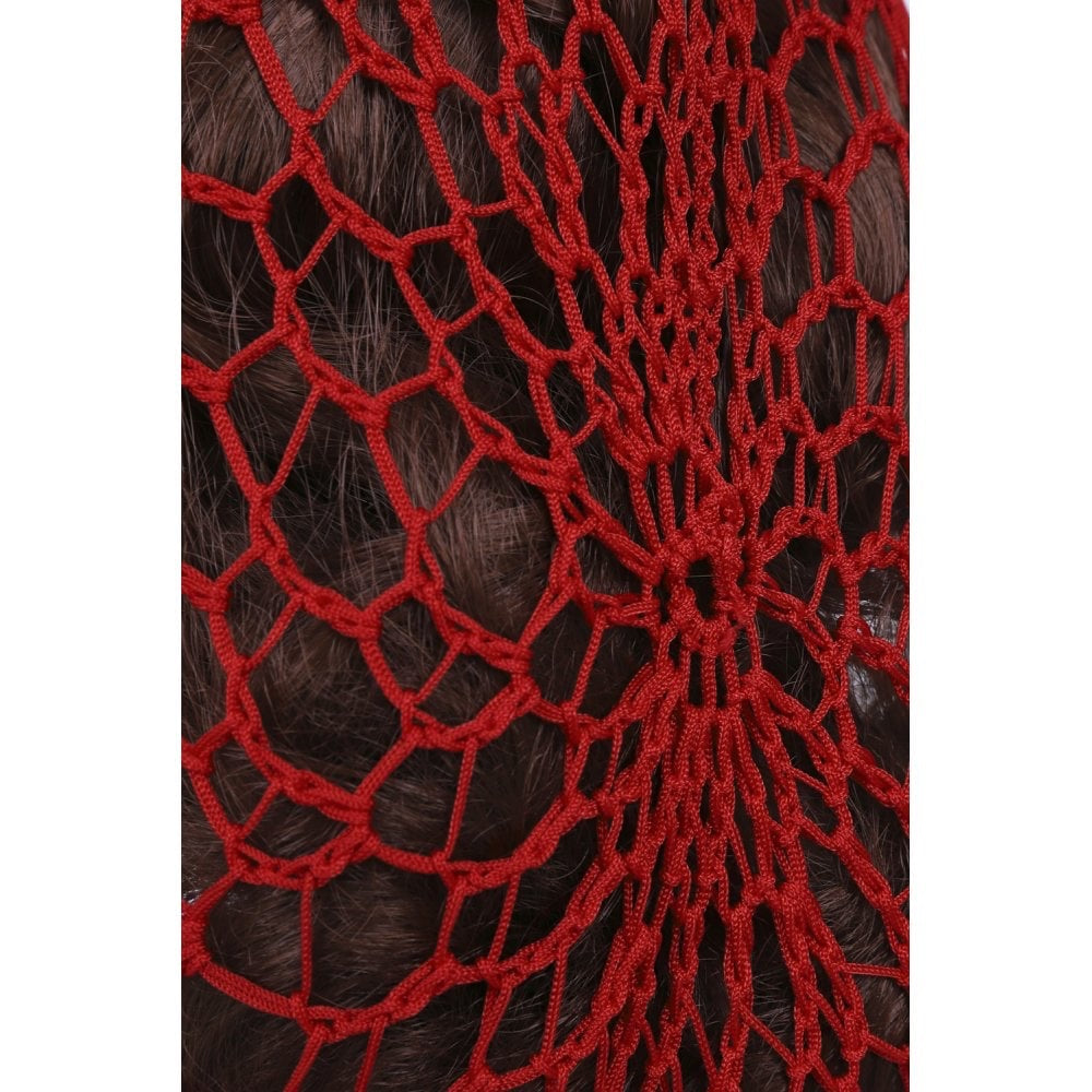 1940s Style Crocheted Snood Red