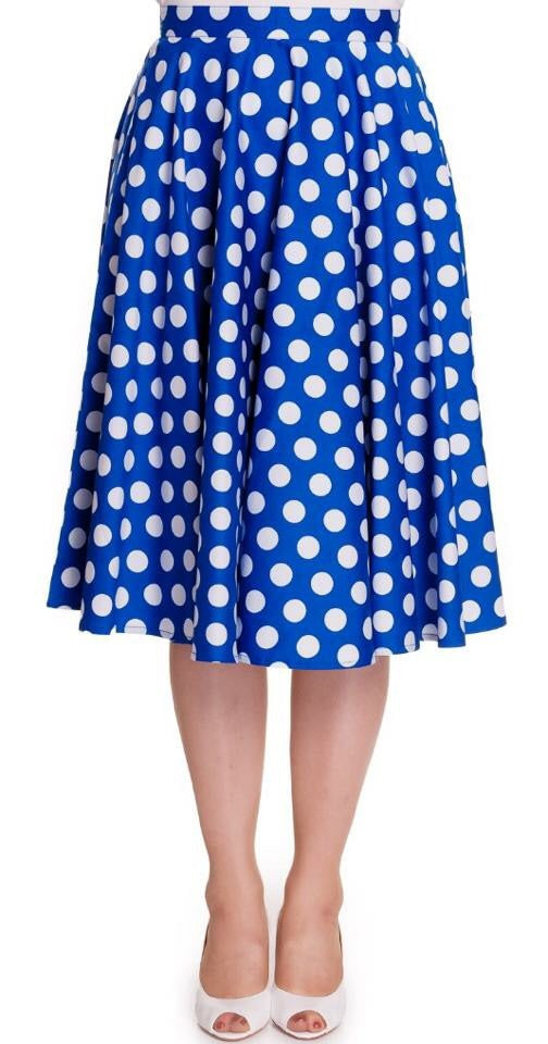 Full Circle Polka dot Blue Skirt SALE WAS £27 NOW £19