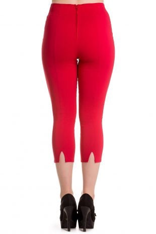 Tina Rockabilly Capri Trousers Red