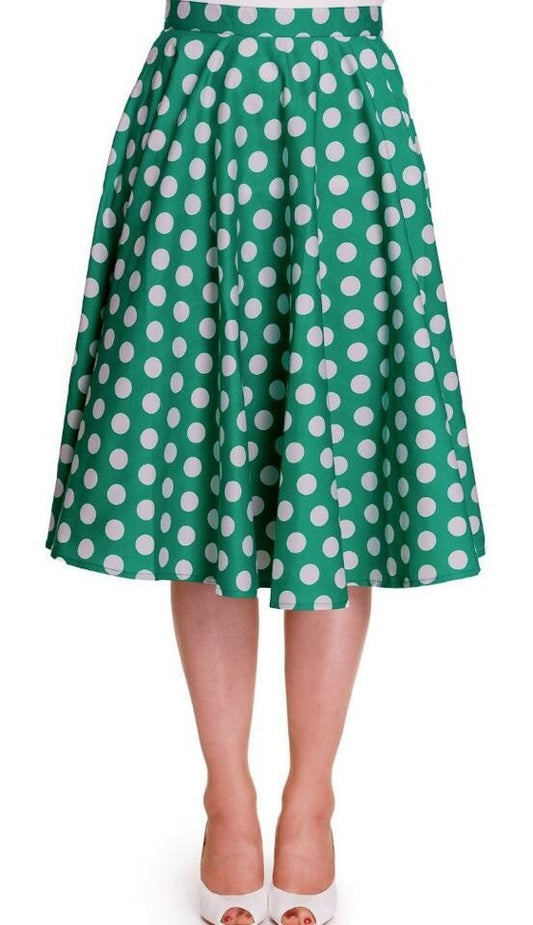 Full Circle Polka dot Green Skirt