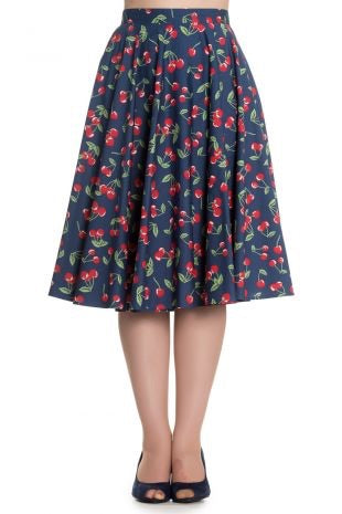 April Cherry 50s Skirt Blue