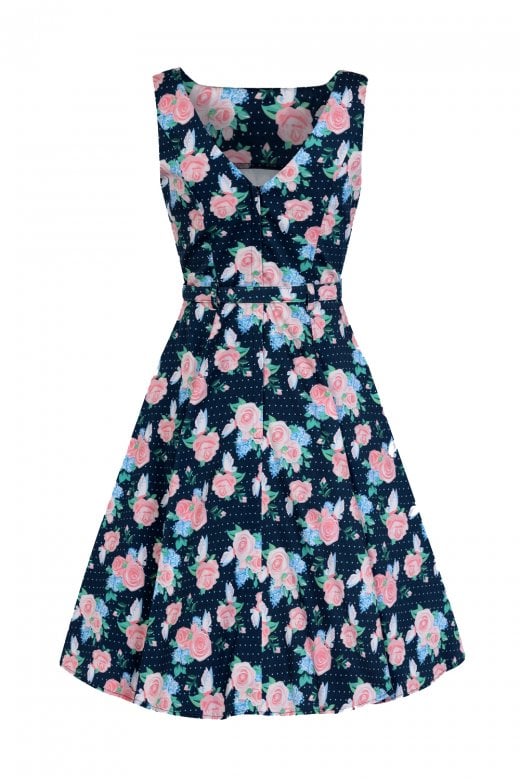 Hepburn Pretty Floral Swing Dress