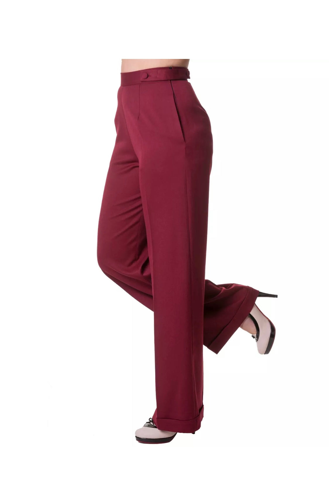 Party On High waisted Trousers Bordeaux Wine