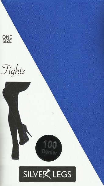 100 Denier Plain block colour Tights (Royal Blue)